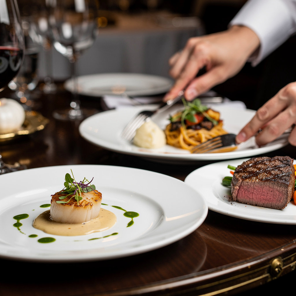 Signature dishes at Legacy Records Restaurant in NYC, showcasing Chef Ryan Hardy's fine dining culinary innovation